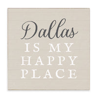 Happy Place Neutral Personalized Block Sign