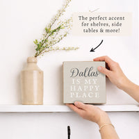 Happy Place Neutral Personalized Block Sign