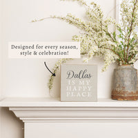 Happy Place Neutral Personalized Block Sign