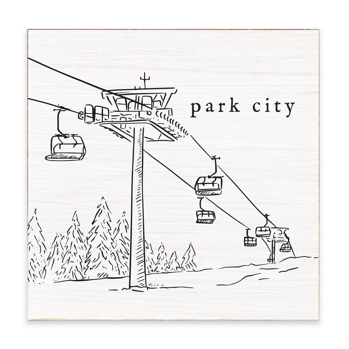 Ski Lift Personalized Block Sign