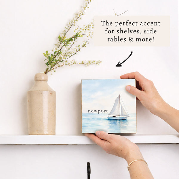 Sailboat Personalized Block Sign