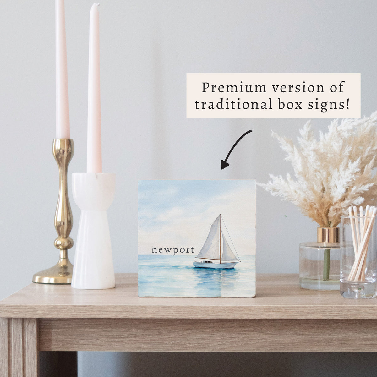 Sailboat Personalized Block Sign