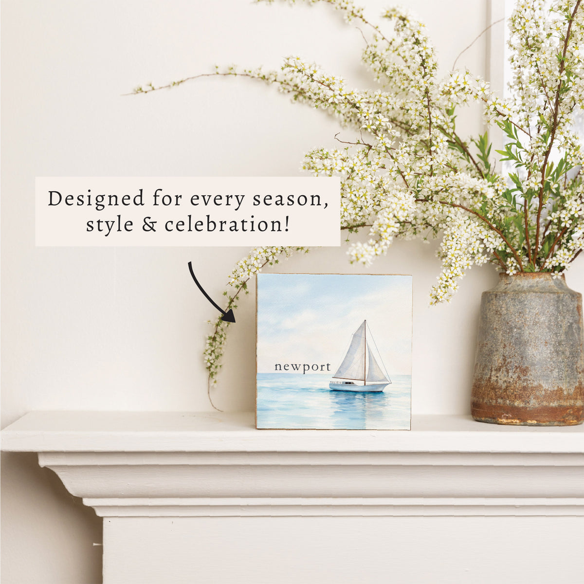 Sailboat Personalized Block Sign