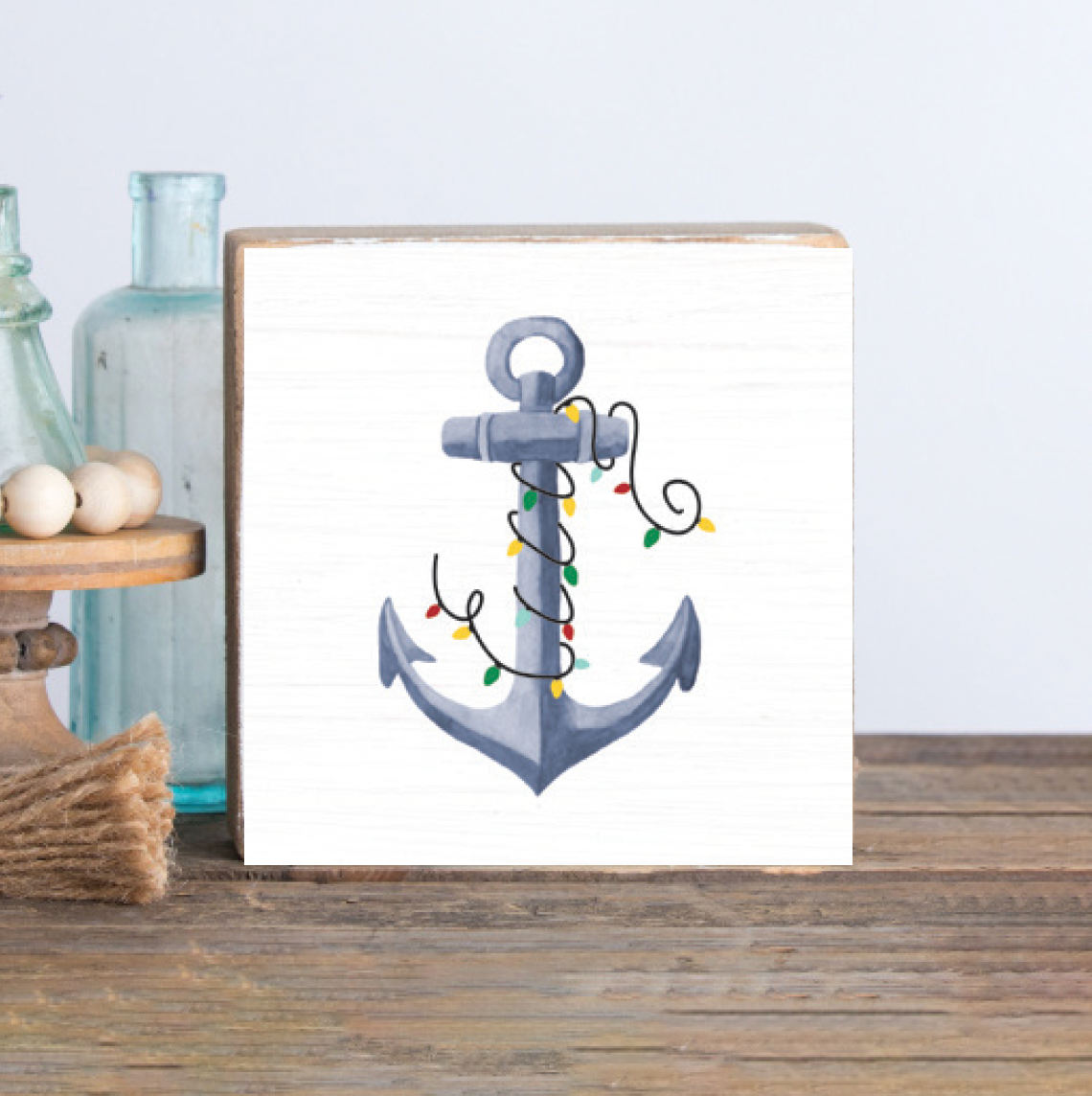 Anchor Lights Decorative Wooden Block