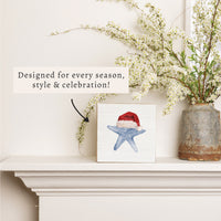 Santa Starfish Block Sign