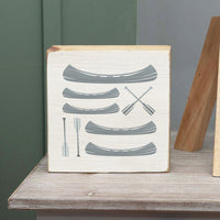 Vintage Canoes Square Block Sign