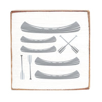 Vintage Canoes Square Block Sign