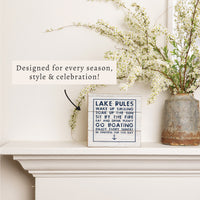Lake Rules Block Sign