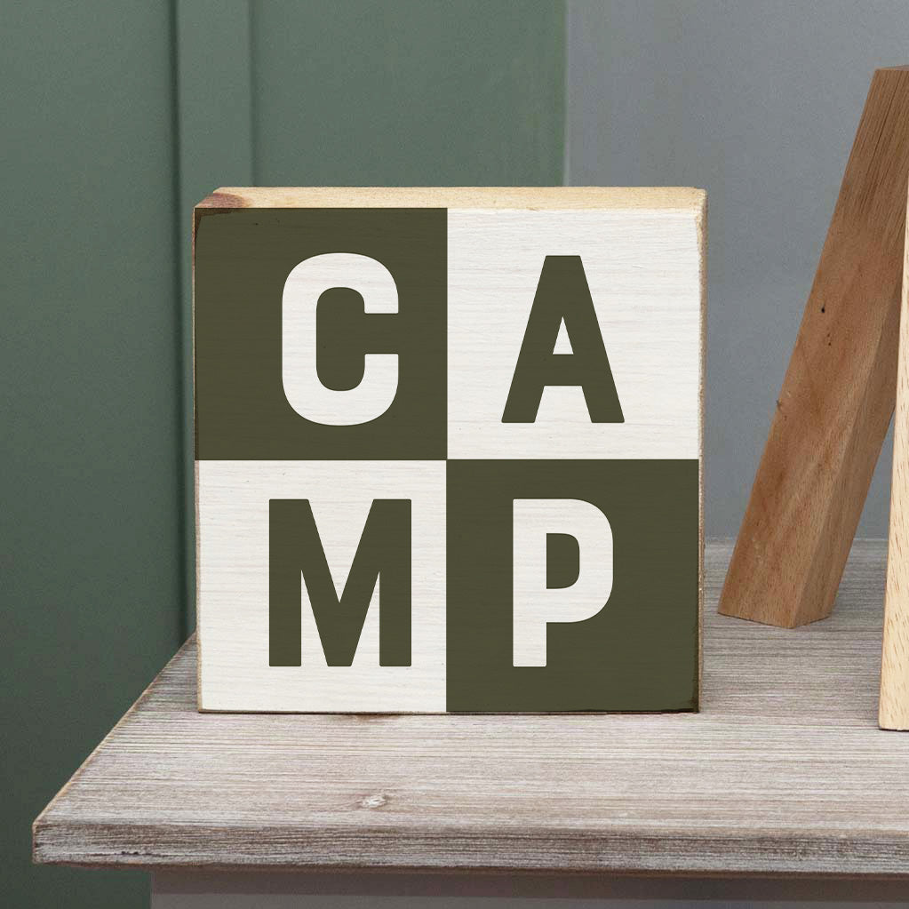 Color Block CAMP Block Sign
