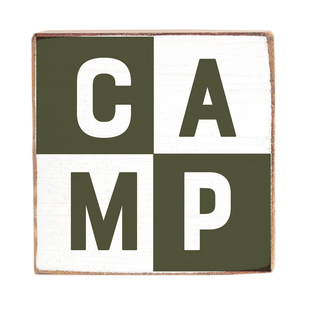 Color Block CAMP Block Sign