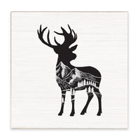Mountains Deer Block Sign