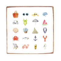 Beach Icons Block Sign