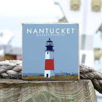 Nantucket Lighthouse Block Sign