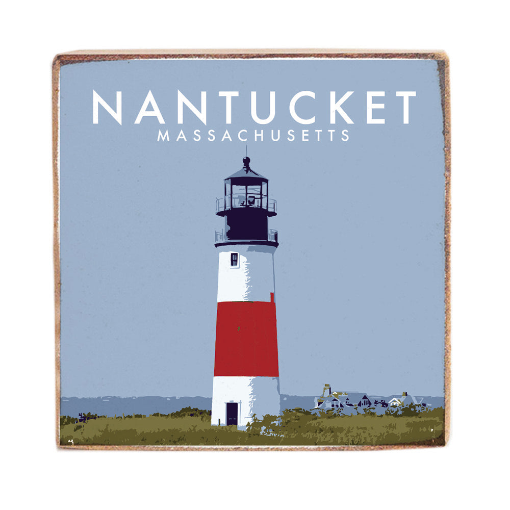 Nantucket Lighthouse Block Sign
