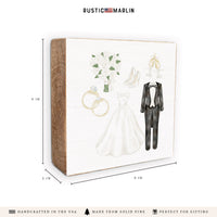 Wedding Icons Block Sign