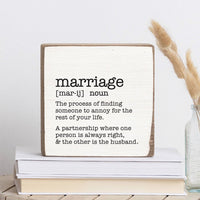 Marriage Definition Block Sign