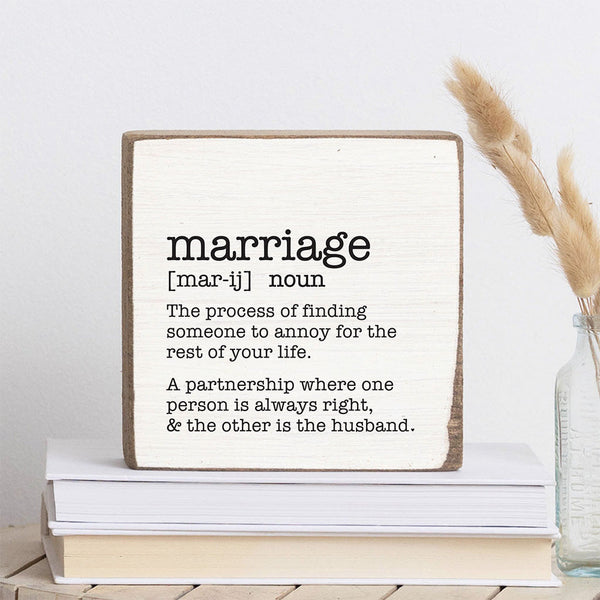 Marriage Definition Block Sign