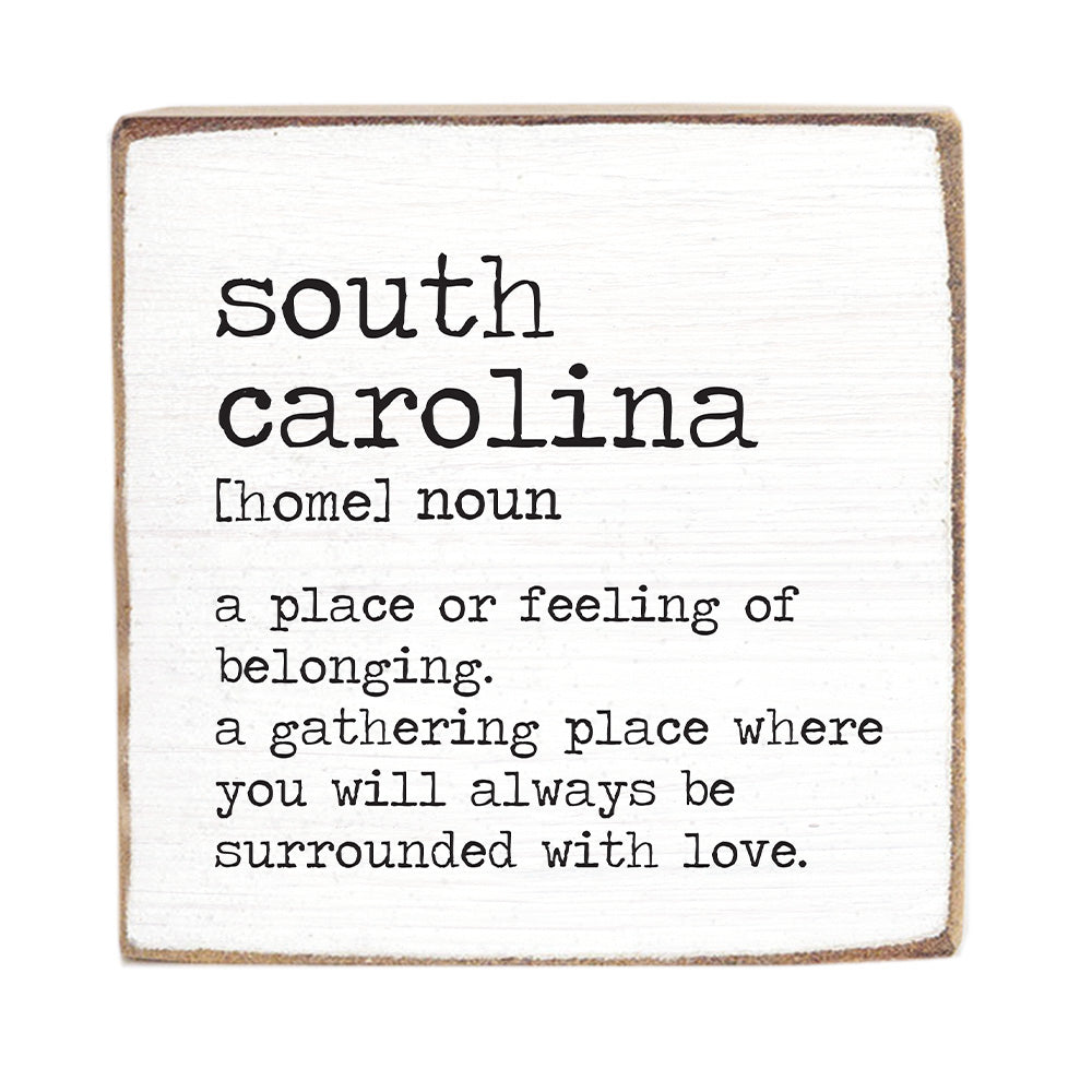 South Carolina Definition Block Sign