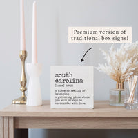 South Carolina Definition Block Sign