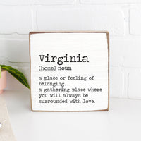 Virginia Definition Block Sign