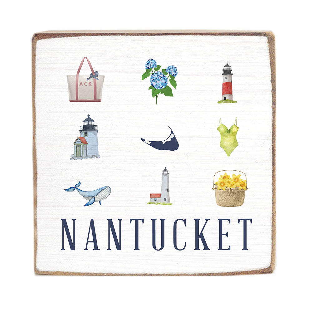 Nantucket Icons Block Sign
