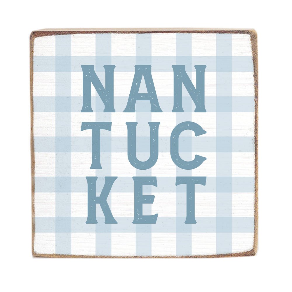 Nantucket Gingham Block Sign