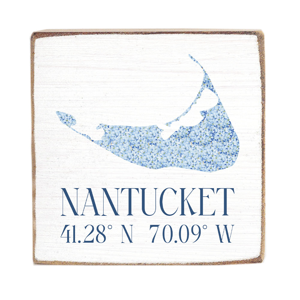 Nantucket Hydrangeas Block Sign