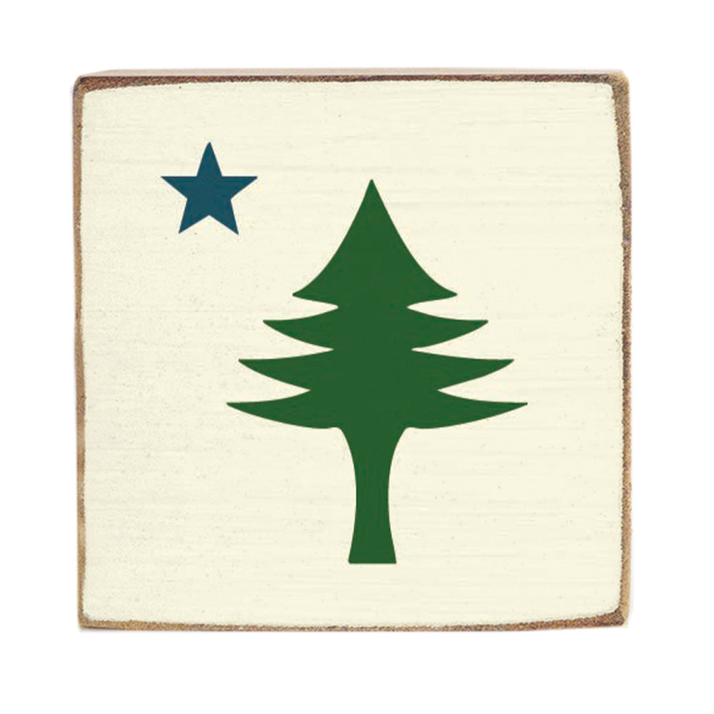 Maine Flag Block Sign