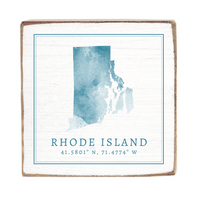 Rhode Island Watercolor Block Sign