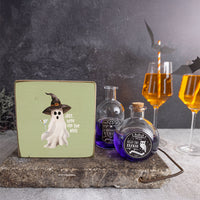 Just Here For The Boos Square Block Sign