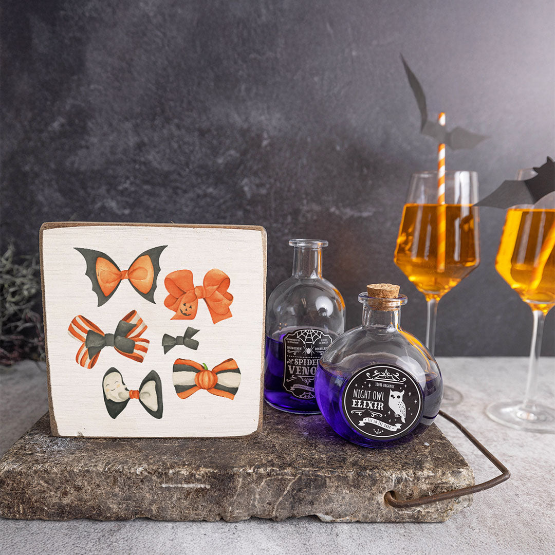 Bow Halloween Square Block Sign