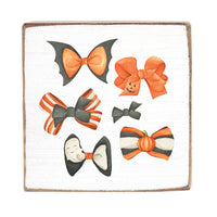 Bow Halloween Square Block Sign