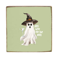 Just Here For The Boos Square Block Sign