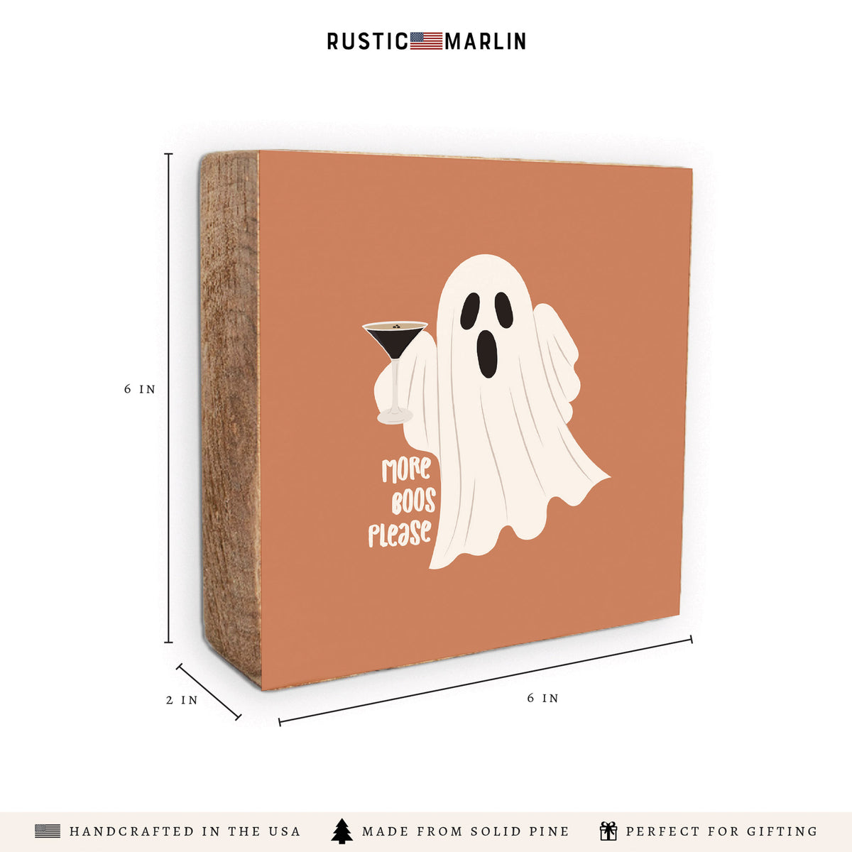 More Boos Please Halloween Block Sign