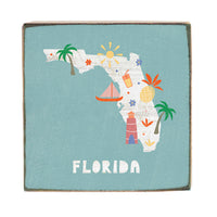 Florida State Icons Block Sign