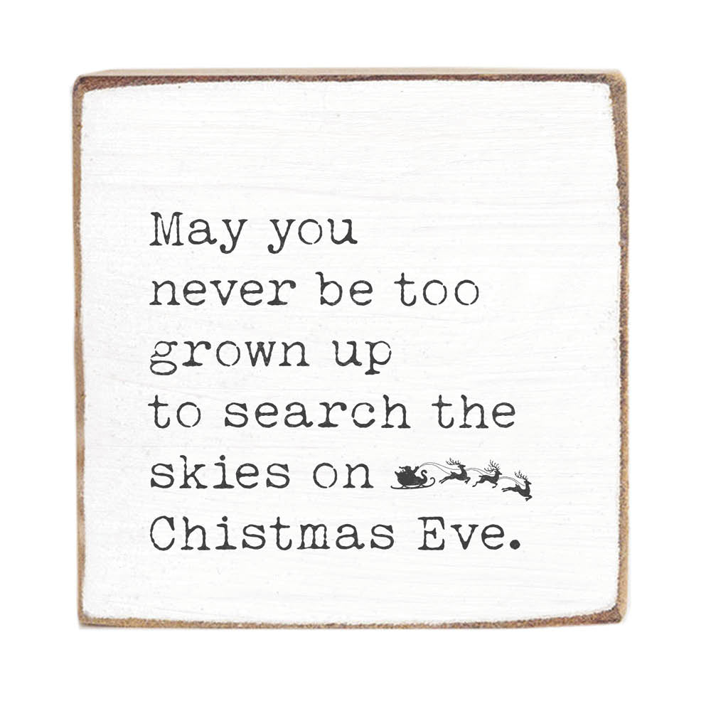 Christmas Eve Skies Block Sign