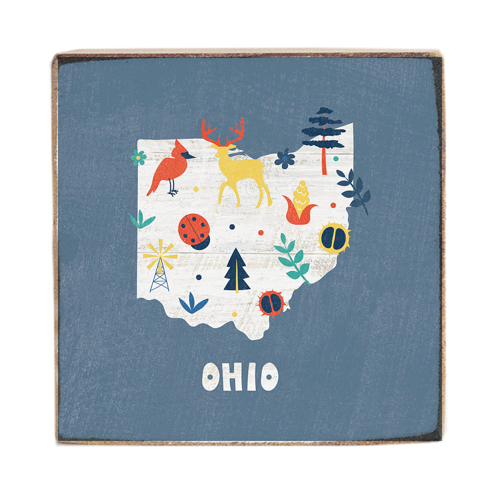 Ohio Icon Square Block Sign