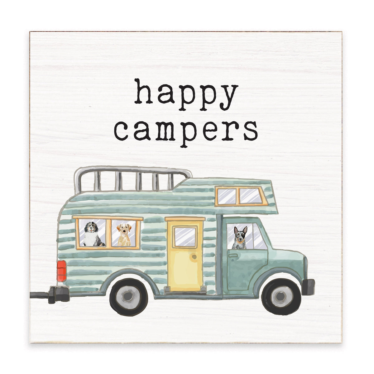 Happy Campers Block Sign