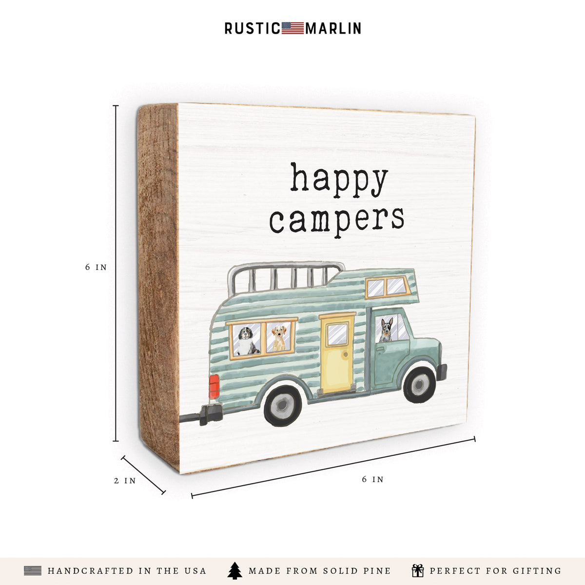 Happy Campers Block Sign
