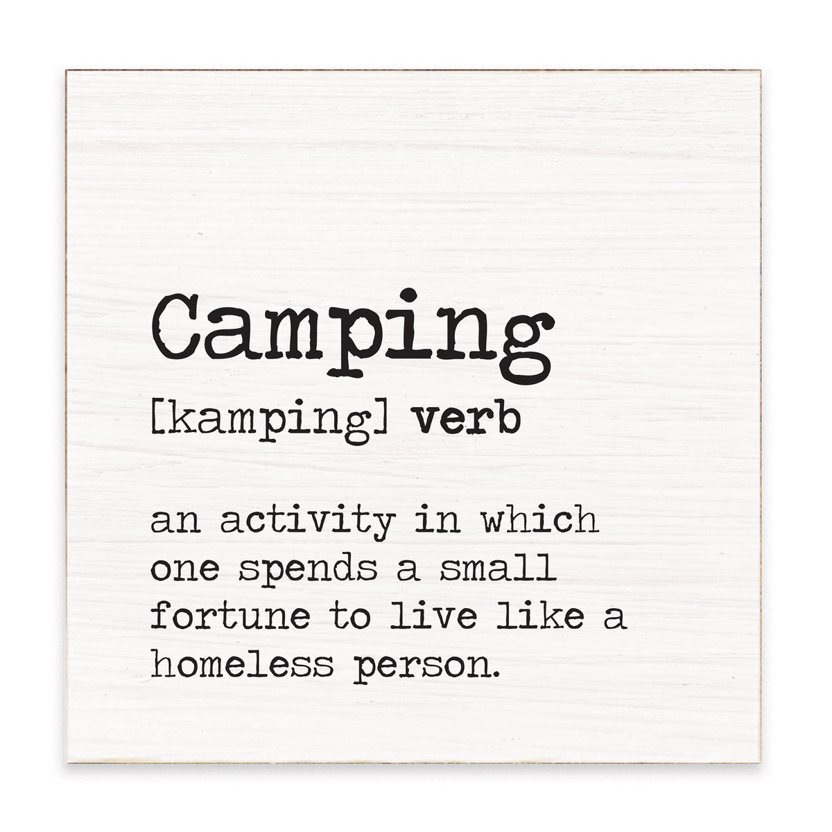 Camping Definition Block Square