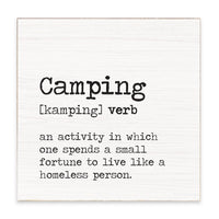 Camping Definition Block Square