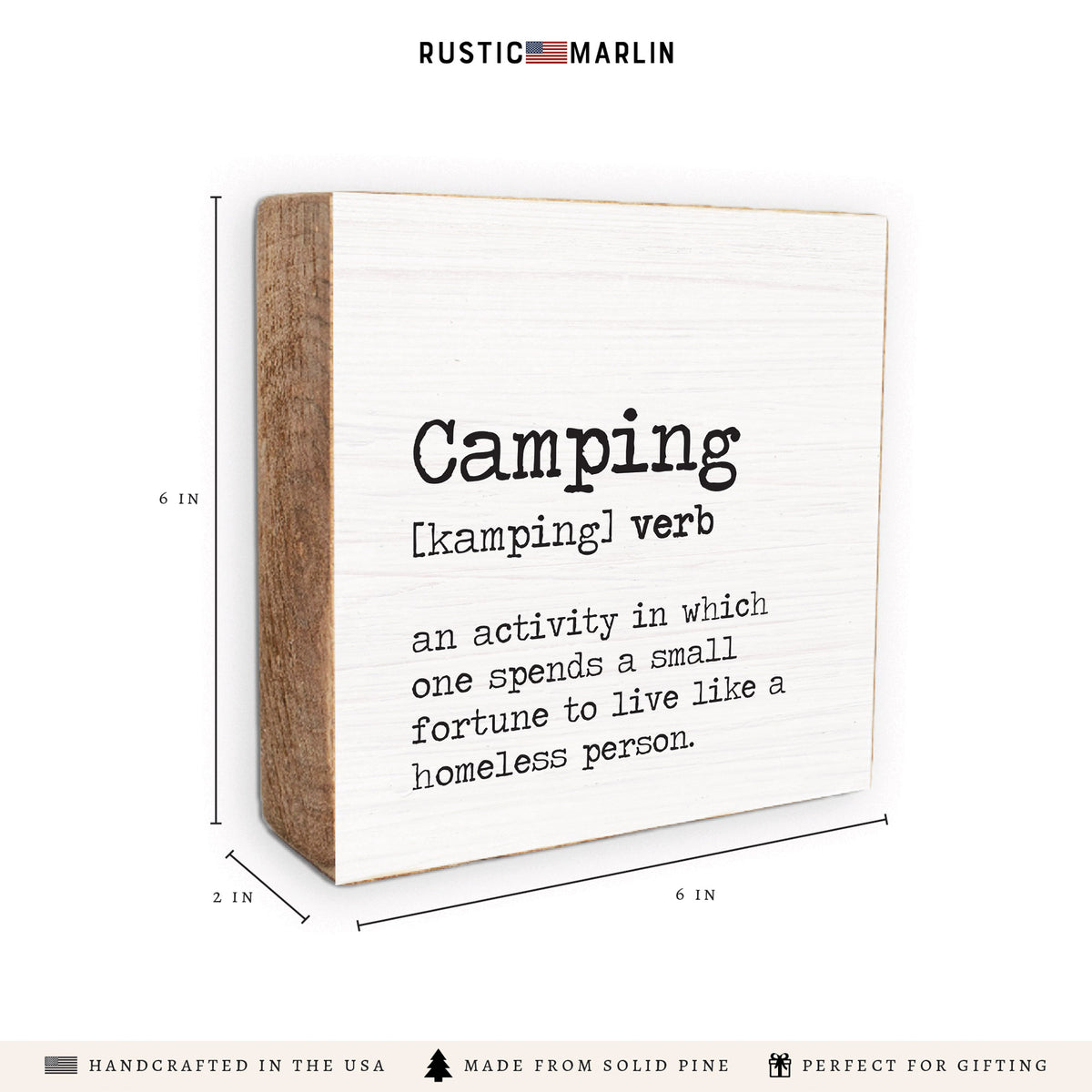 Camping Definition Block Square