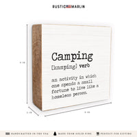 Camping Definition Block Square