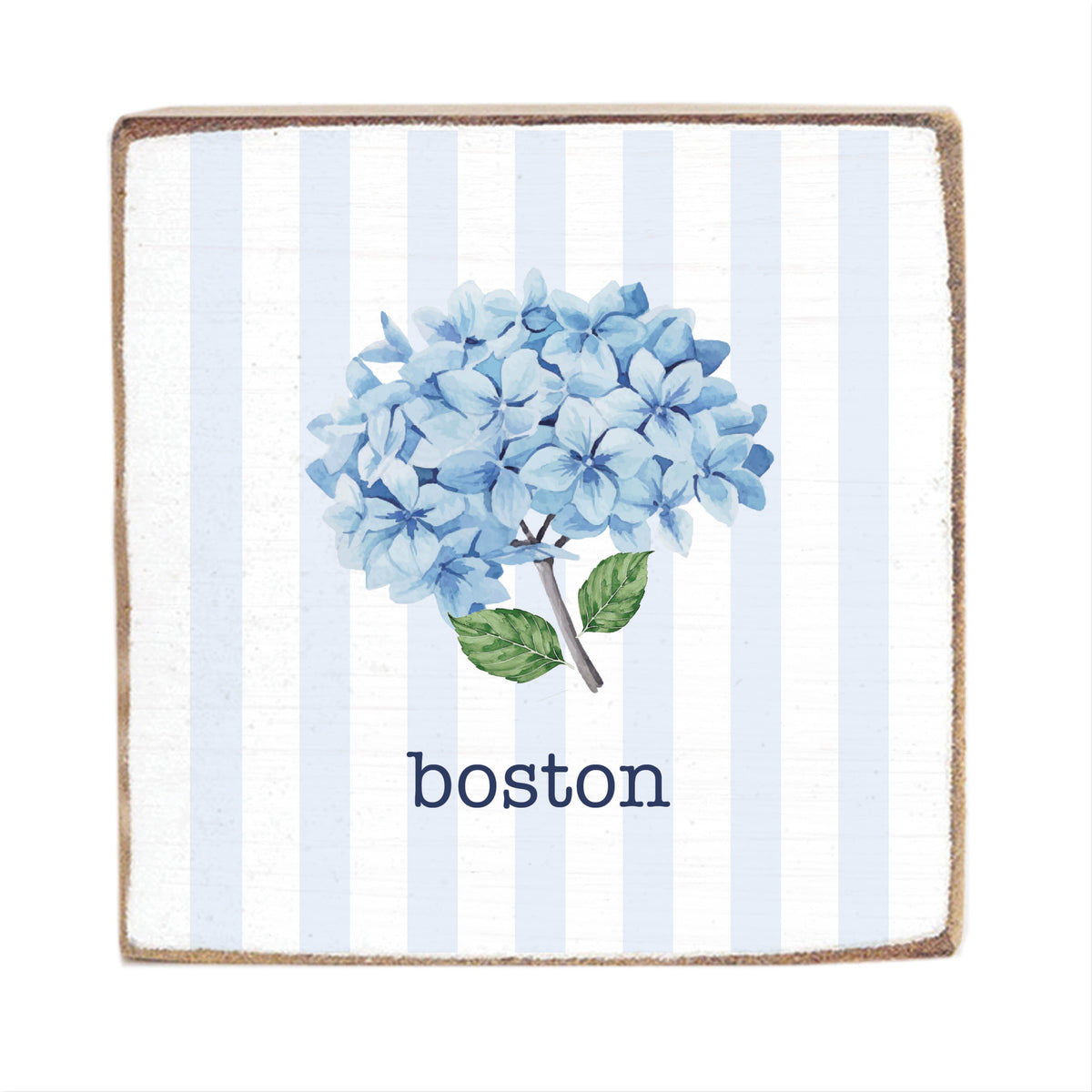 Blooming Hydrangea Boston Block Sign