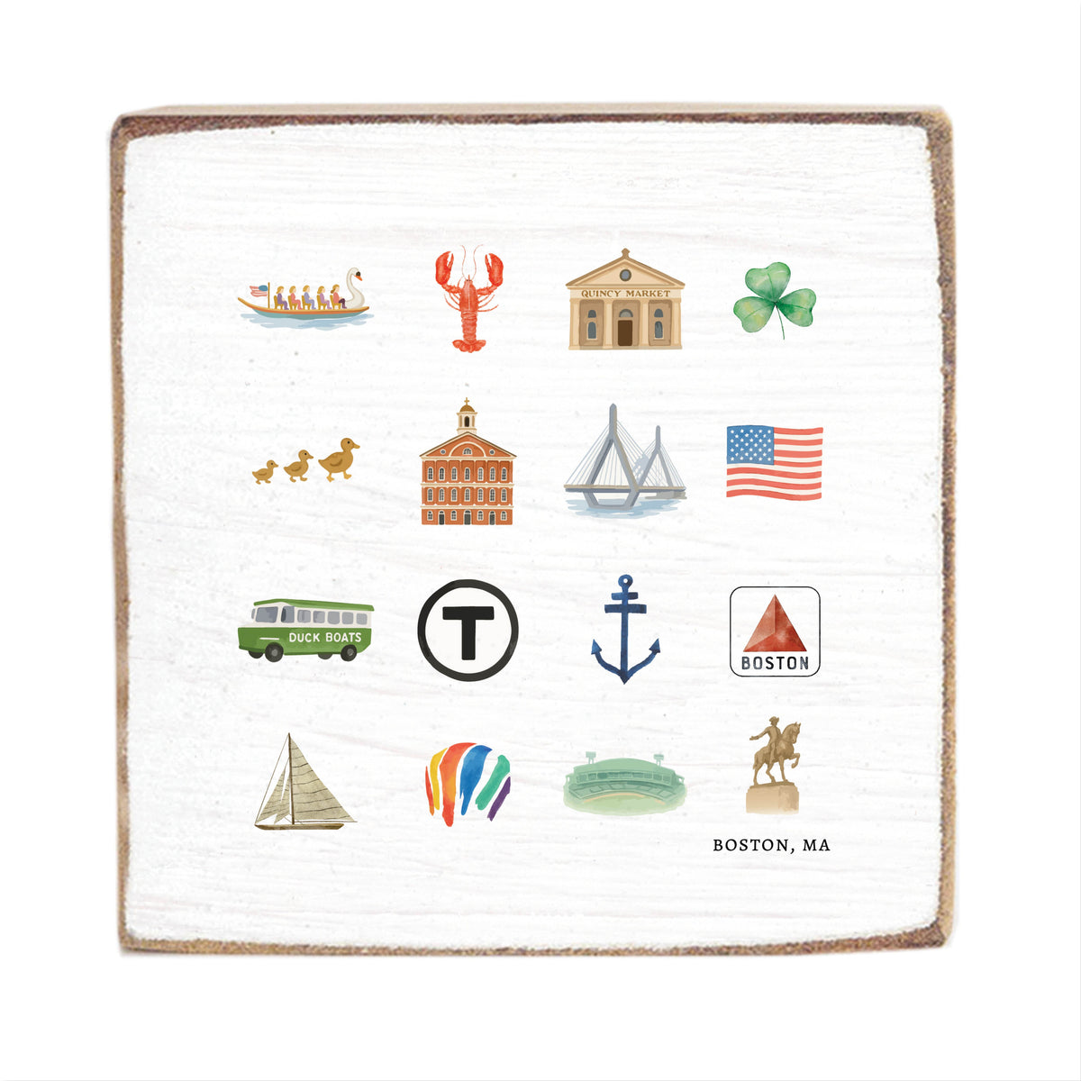 Boston Icons Square Block Sign