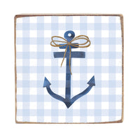 Gingham Anchor Block Sign