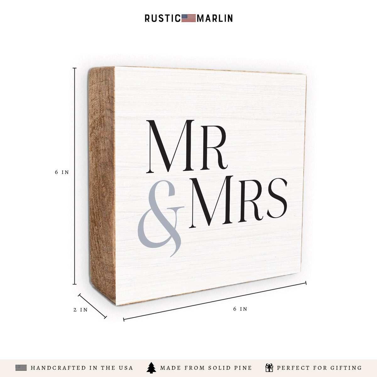 Mr & Mrs White/Navy Block Sign