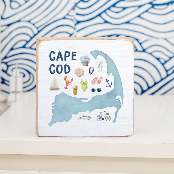Cape Cod Icons Block Sign