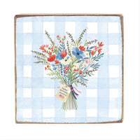 America 250 Flowers Block Sign
