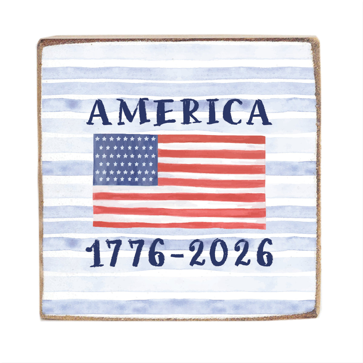 America Flag 1776-2026 Block Sign